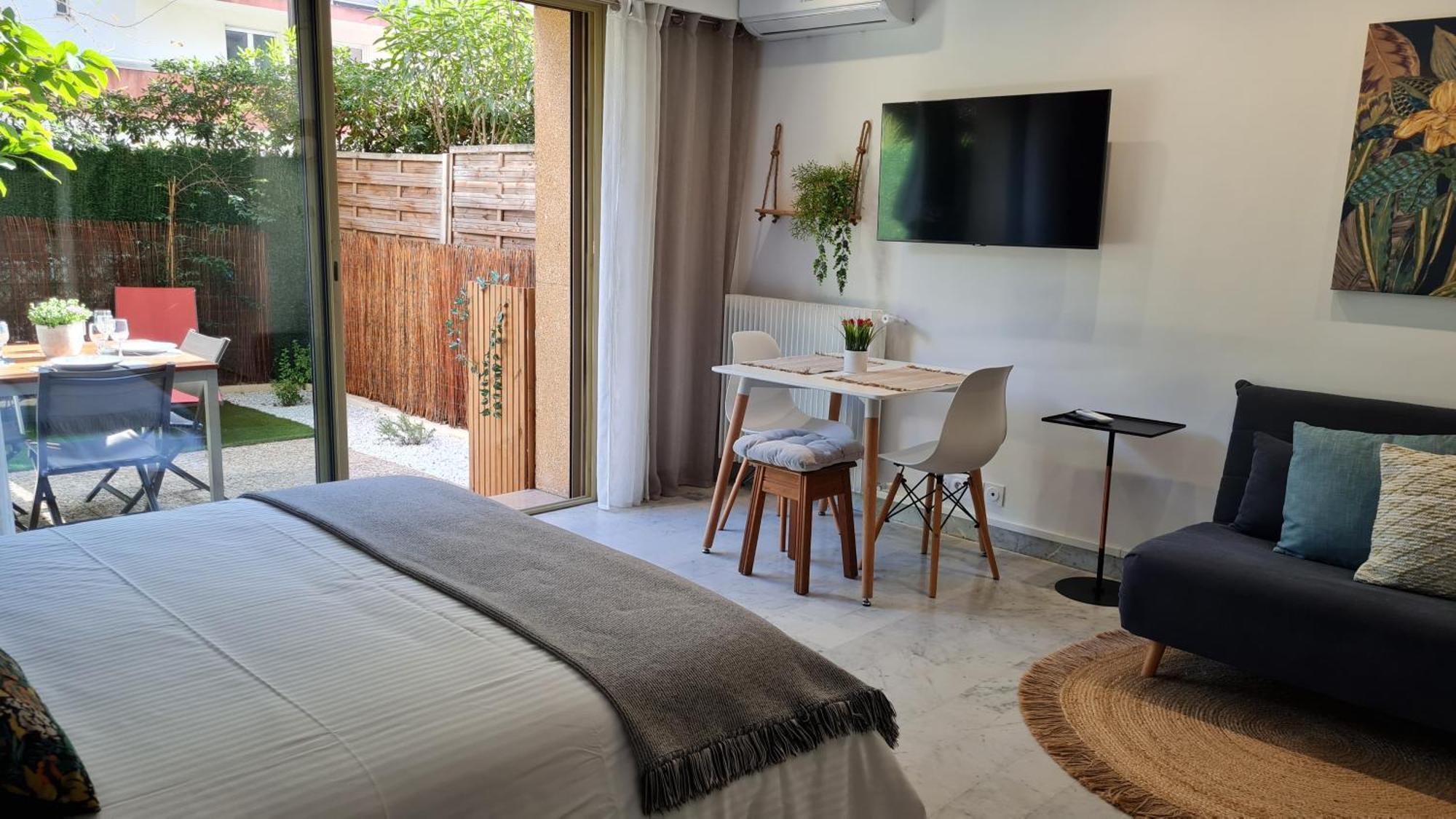 Studio Sun-Beach Avec Parking Et Jardin - 500M Des Plages De Juan Les Pins Антіб Екстер'єр фото