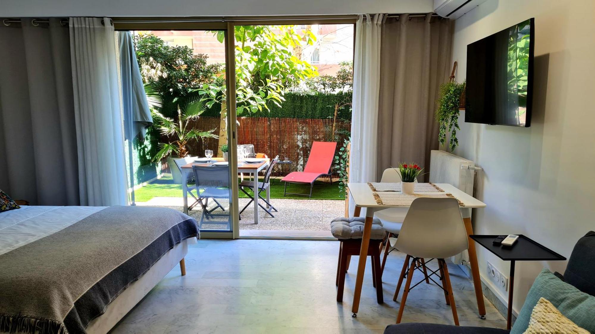 Studio Sun-Beach Avec Parking Et Jardin - 500M Des Plages De Juan Les Pins Антіб Екстер'єр фото